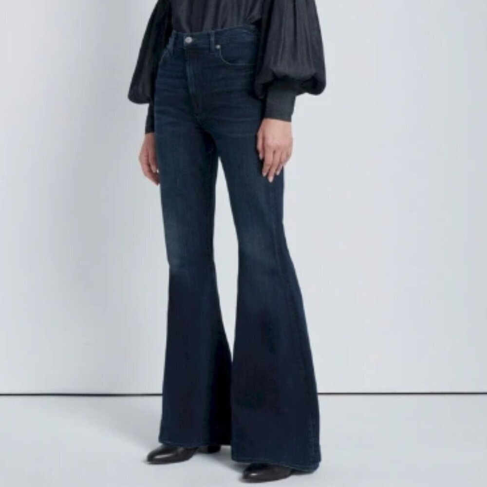 7 For All Mankind Mega Flare Jeans – Darkwash, 25, NWT
